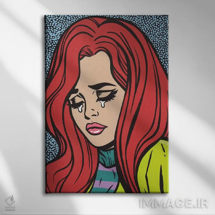 تابلو دختر گریان با موهای قرمز اثر آلیسون گاتچل - نمای روبهرو روی دیوار