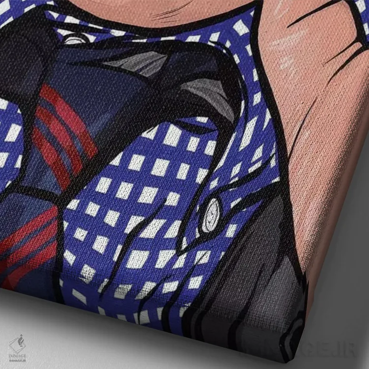 تابلو ران سوانسون (شخصیت سریال Parks and Recreation) اثر آلیسون گاتچل - نمای نزدیک بافت بوم