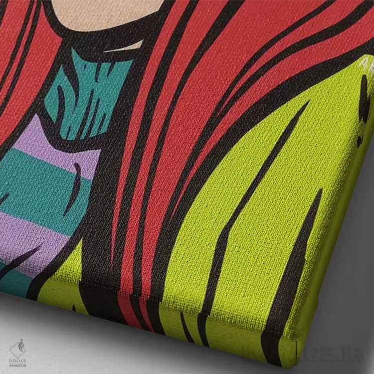 تابلو دختر گریان با موهای قرمز اثر آلیسون گاتچل - نمای نزدیک بافت بوم