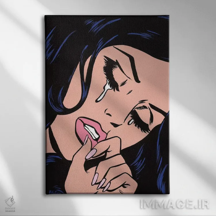 تابلو دختر کمیک غمگین II (نسخه دوم) اثر آلیسون گاتچل - نمای روبهرو روی دیوار