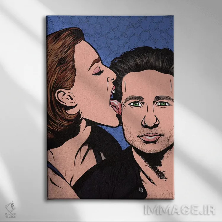 تابلو اسکالی و مالدر (شخصیتهای سریال The X-Files) اثر آلیسون گاتچل - نمای روبهرو روی دیوار