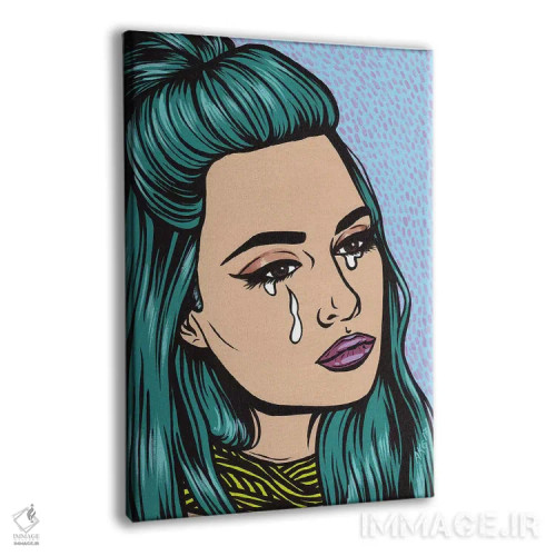 تابلو دختر گریان با موهای فیروزهای اثر آلیسون گاتچل - نمای پرسپکتیو محصول