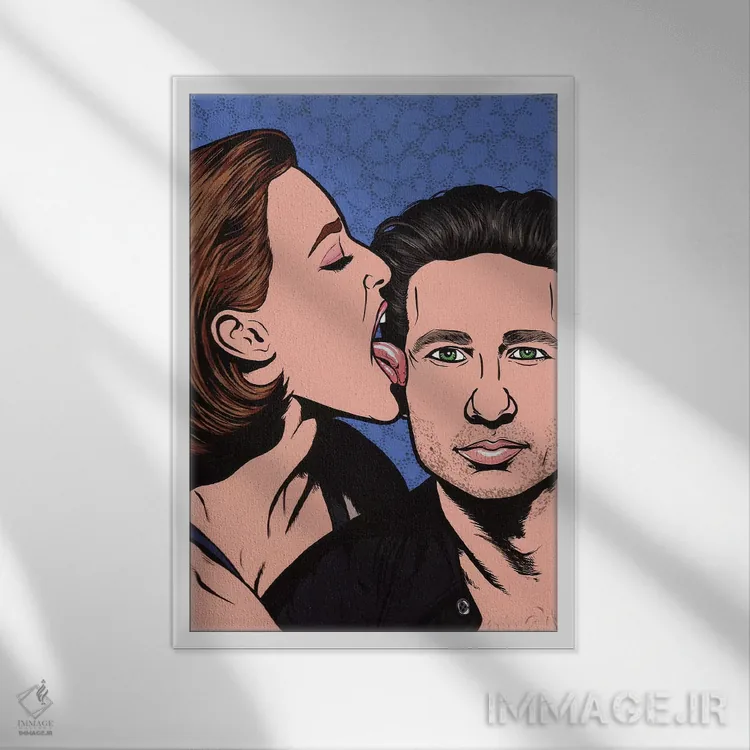 تابلو اسکالی و مالدر (شخصیتهای سریال The X-Files) اثر آلیسون گاتچل - نمای قابدار سفید