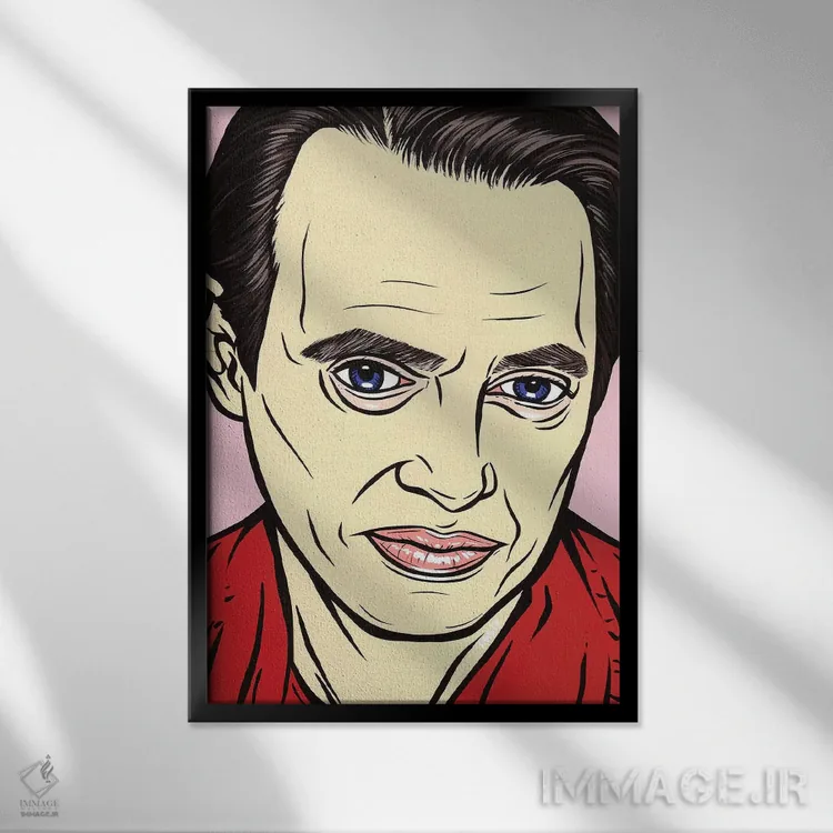 تابلو استیو بوشمی (بازیگر) اثر آلیسون گاتچل - نمای قابدار مشکی