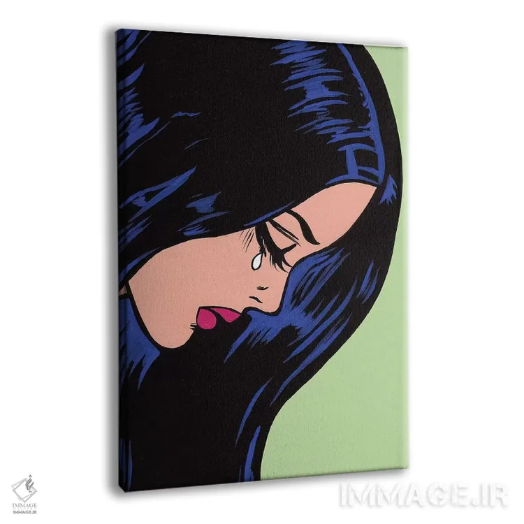 تابلو دختر گریان با موهای مشکی اثر آلیسون گاتچل - نمای پرسپکتیو محصول