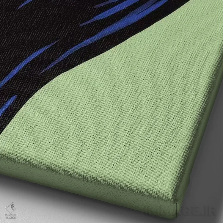 تابلو دختر گریان با موهای مشکی اثر آلیسون گاتچل - نمای نزدیک بافت بوم