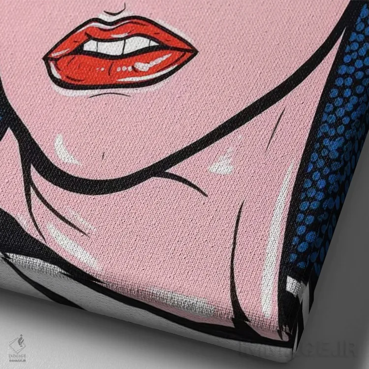 تابلو دختر کمیک گریان دلورس اثر آلیسون گاتچل - نمای نزدیک بافت بوم