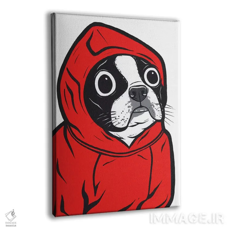 تابلو هودی با طرح بوستون تریر اثر آلیسون گاتچل - نمای پرسپکتیو محصول