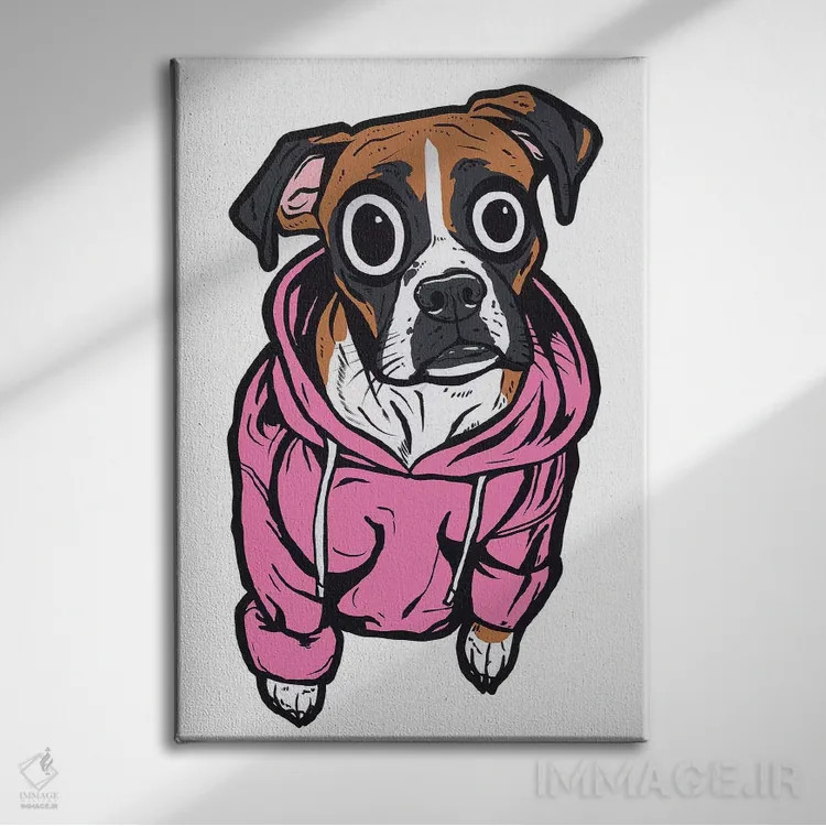 تابلو هودی با طرح بوکسر اثر آلیسون گاتچل - نمای روبهرو روی دیوار