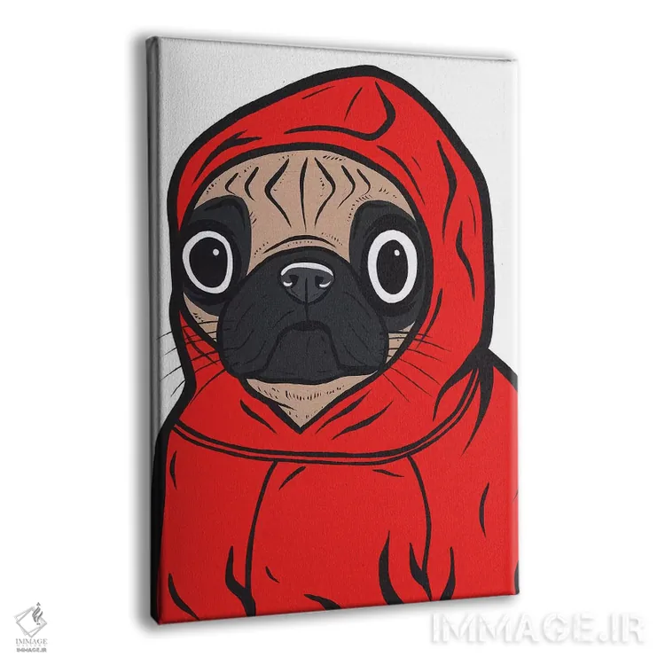 تابلو هودی با طرح پاگ اثر آلیسون گاتچل - نمای پرسپکتیو محصول