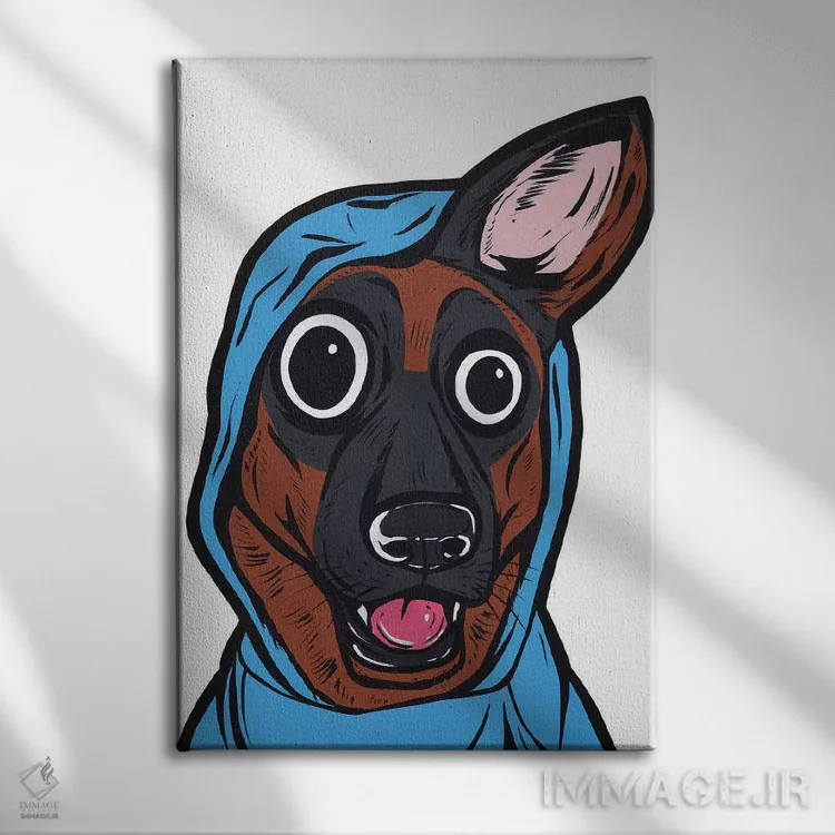 تابلو هودی با طرح ژرمن شپرد اثر آلیسون گاتچل - نمای روبهرو روی دیوار