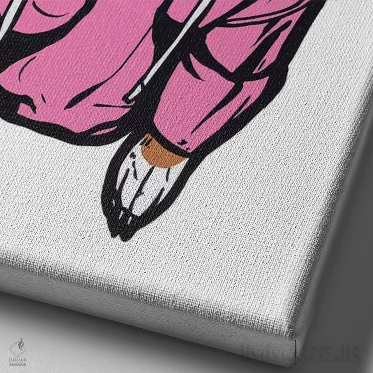 تابلو هودی با طرح بوکسر اثر آلیسون گاتچل - نمای نزدیک بافت بوم