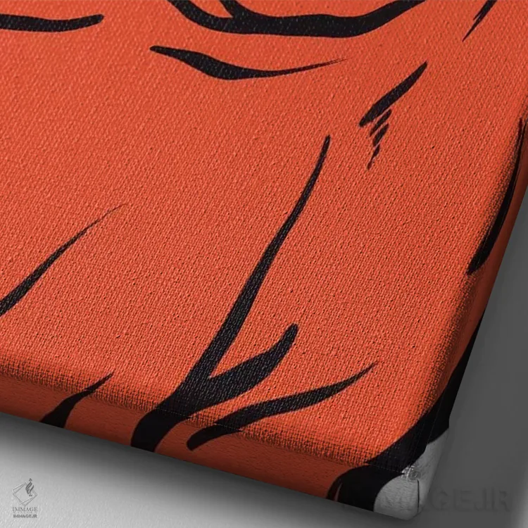 تابلو هودی با طرح بولداگ فرانسوی اثر آلیسون گاتچل - نمای نزدیک بافت بوم