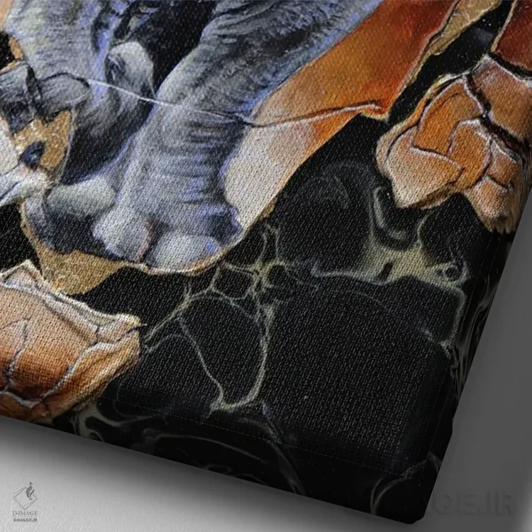 تابلو آنگو اثر آناگرُز - نمای نزدیک بافت بوم