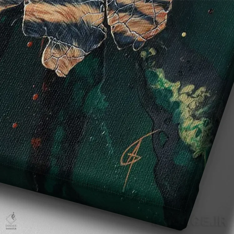 تابلو سانگا اثر آناگرُز - نمای نزدیک بافت بوم