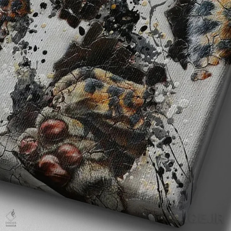 تابلو برهمنهیها ۹ (آثار هنری مفهومی) اثر آناگرُز - نمای نزدیک بافت بوم