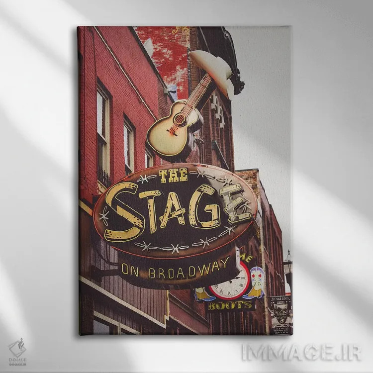 تابلو نئون نشویل ۴ اثر آن هادک - نمای روبهرو روی دیوار