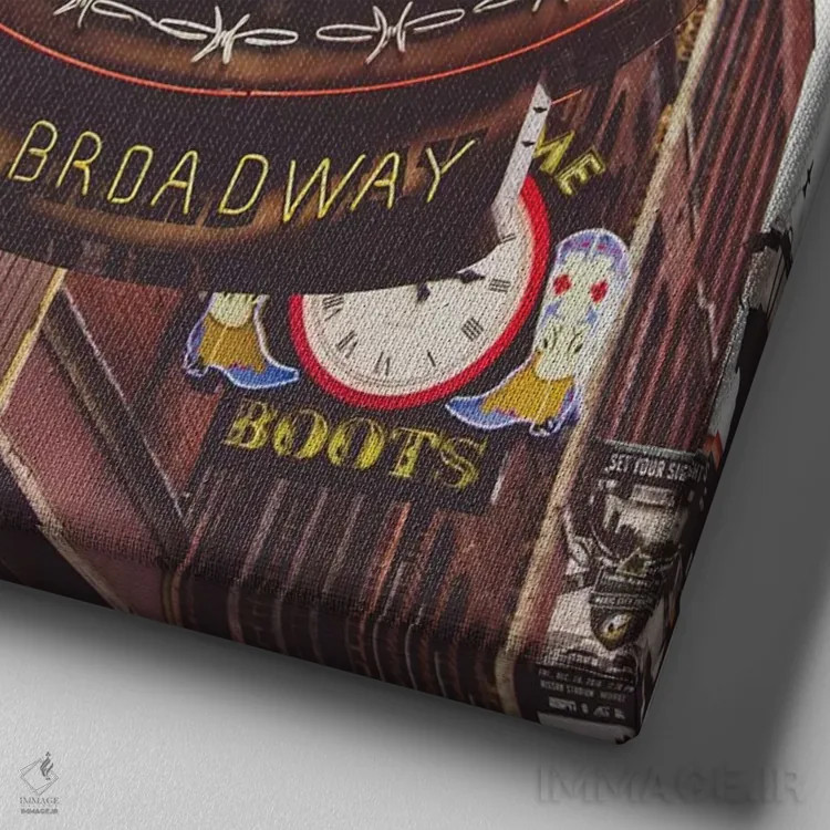 تابلو نئون نشویل ۴ اثر آن هادک - نمای نزدیک بافت بوم