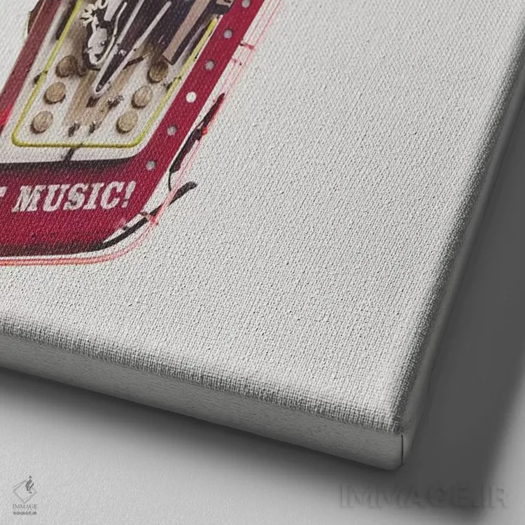 تابلو نئون نشویل ۳ اثر آن هادک - نمای نزدیک بافت بوم