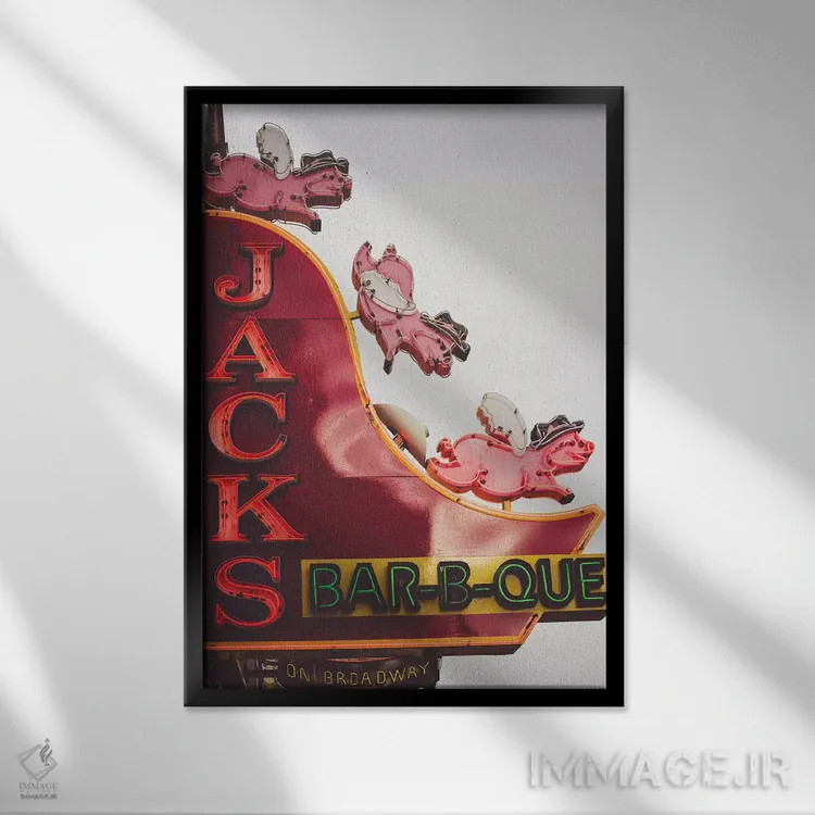 تابلو نئون نشویل ۱ اثر آن هادک - نمای قابدار مشکی