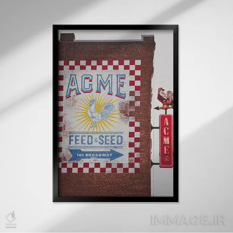 تابلو آکمی فید اند سید (فروشگاه/انبار آذوقه) اثر آن هادک - نمای قابدار مشکی