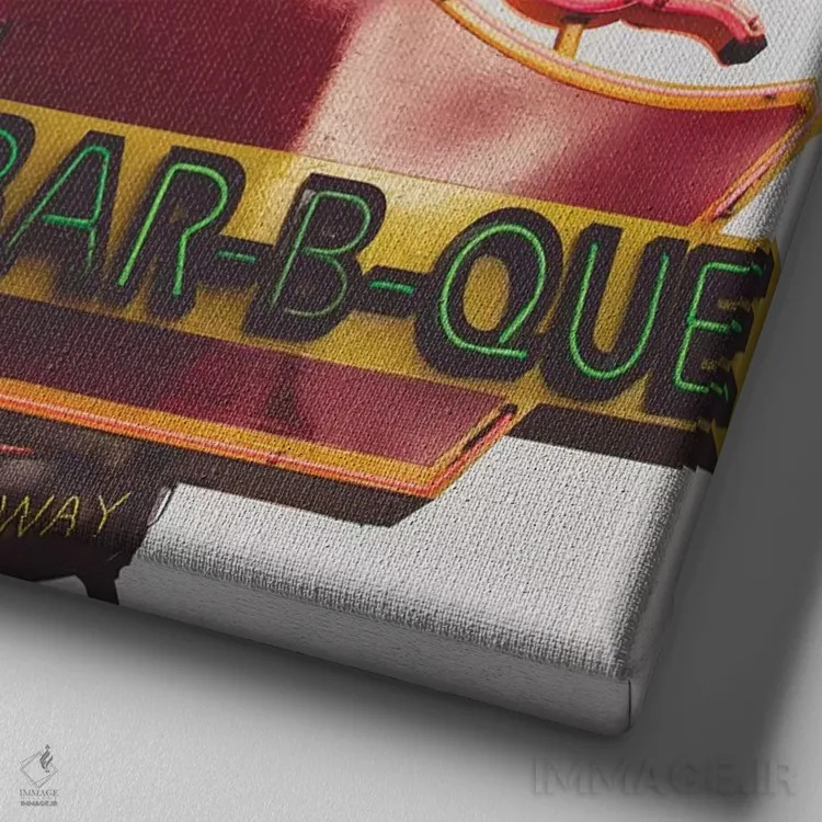 تابلو نئون نشویل ۱ اثر آن هادک - نمای نزدیک بافت بوم