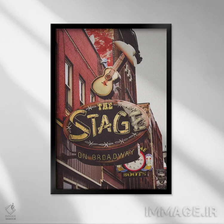 تابلو نئون نشویل ۴ اثر آن هادک - نمای قابدار مشکی