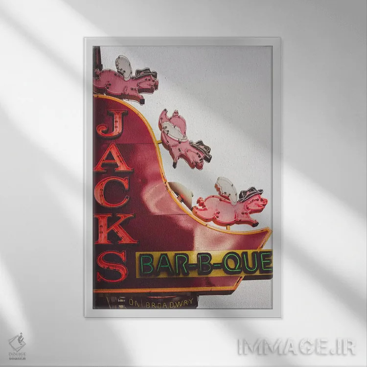 تابلو نئون نشویل ۱ اثر آن هادک - نمای قابدار سفید