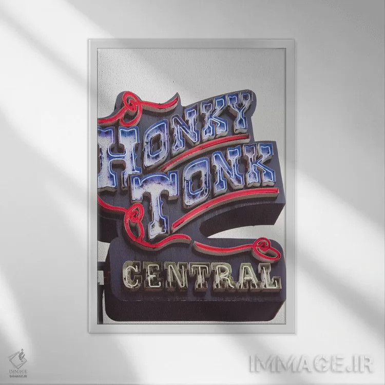 تابلو نئون نشویل ۲ اثر آن هادک - نمای قابدار سفید