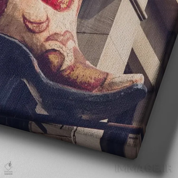 تابلو چکمه قرمز نشویل اثر آن هادک - نمای نزدیک بافت بوم