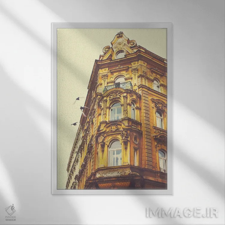 تابلو صبح پراگ اثر آن هادک - نمای قابدار سفید