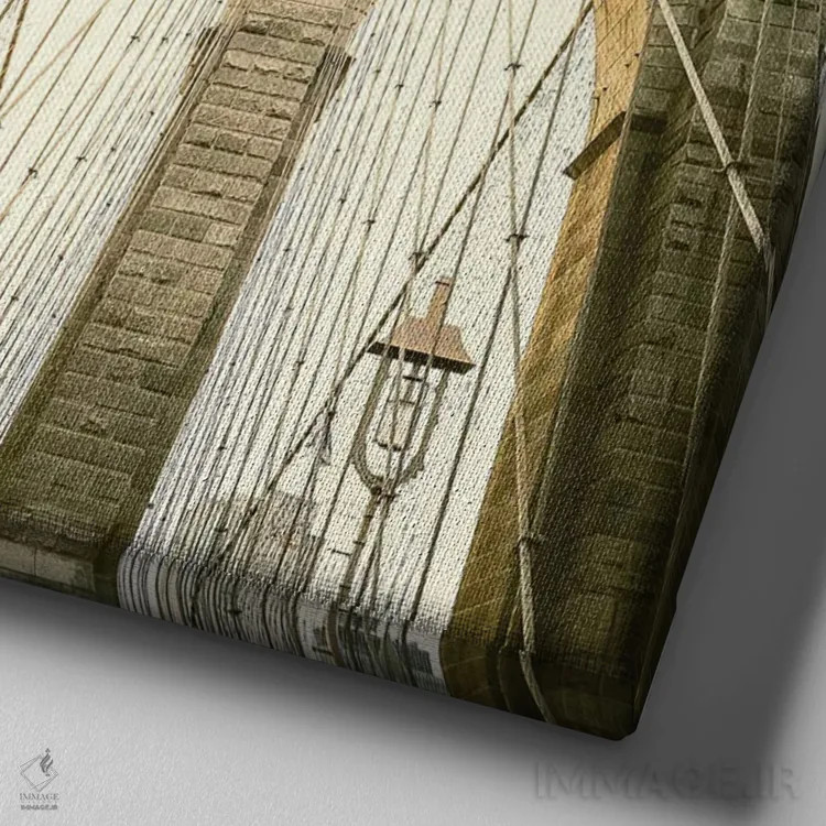 تابلو پل بروکلین ۱ اثر آن هادک - نمای نزدیک بافت بوم