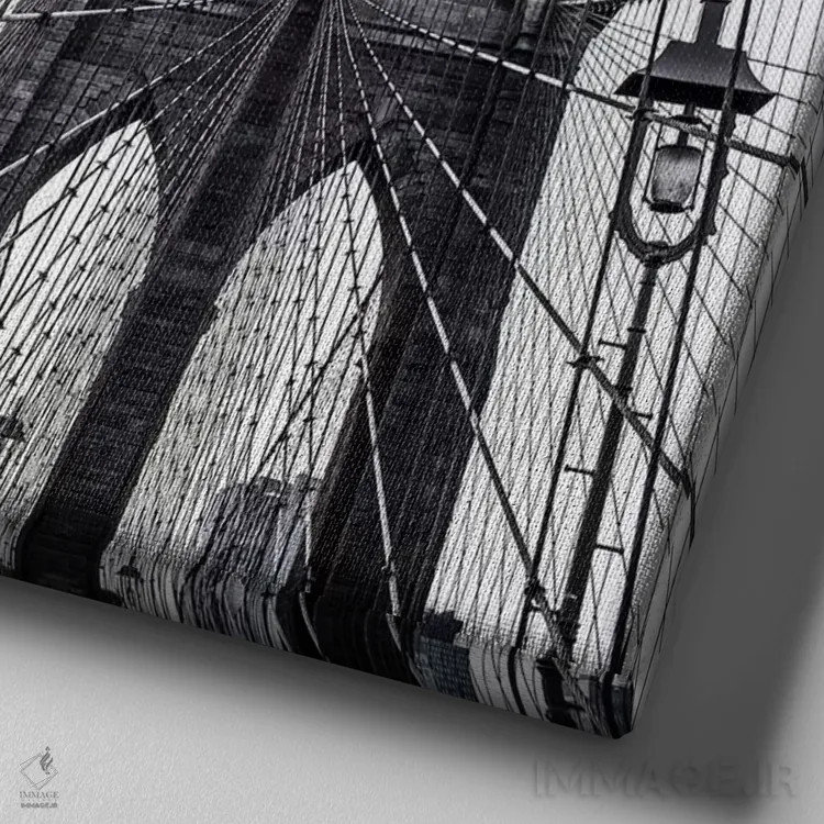 تابلو پل بروکلین ۲ اثر آن هادک - نمای نزدیک بافت بوم