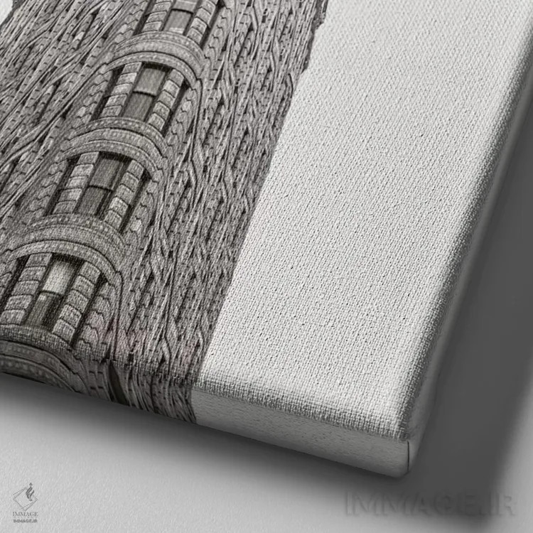 تابلو فلترون (ساختمان مشهور نیویورک) اثر آن هادک - نمای نزدیک بافت بوم