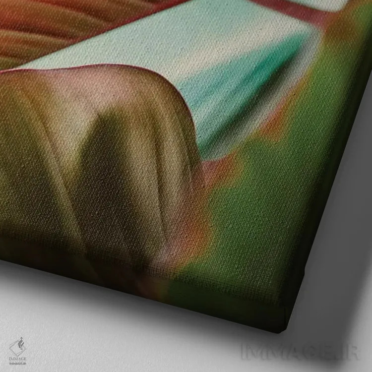 تابلو رنگهای گرمسیری اثر آن هادک - نمای نزدیک بافت بوم