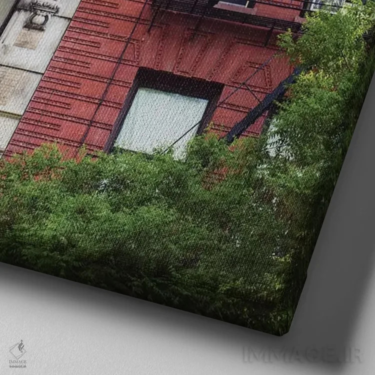 تابلو نیویورک قدیم III اثر آن هادک - نمای نزدیک بافت بوم