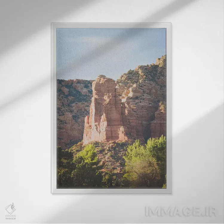 تابلو غروب بر فراز سدونا اثر آن هادک - نمای قابدار سفید