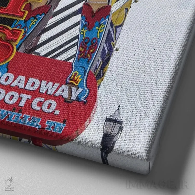 تابلو نشویل کلاسیک ۲ اثر آن هادک - نمای نزدیک بافت بوم