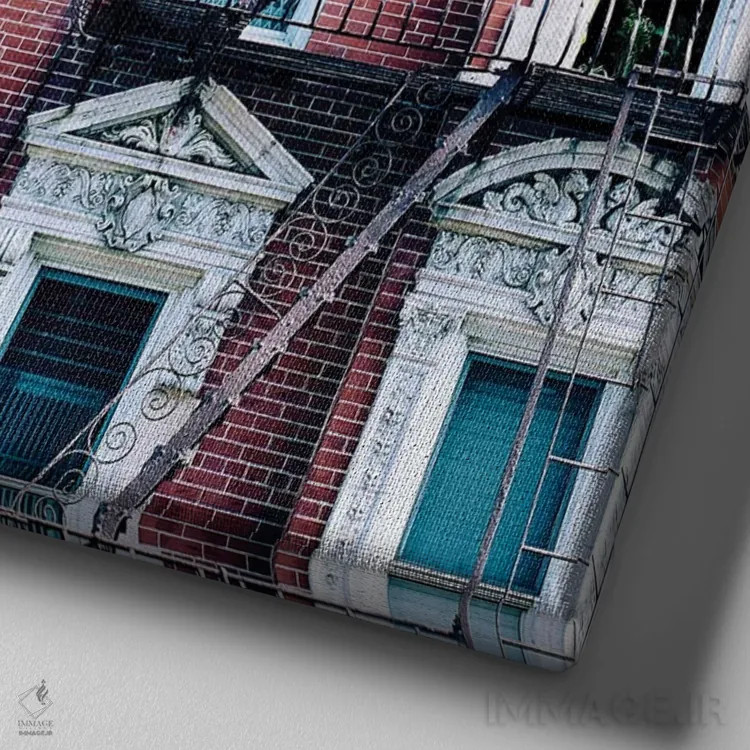 تابلو نیویورک قدیم II اثر آن هادک - نمای نزدیک بافت بوم