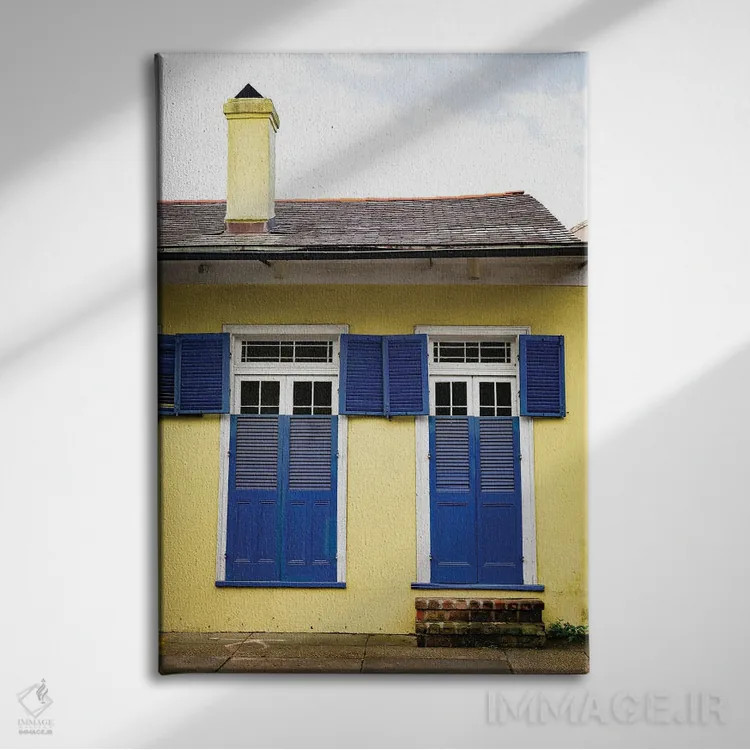تابلو خانه زرد محله فرانسوی، نیواورلئان، لوئیزیانا اثر آن هادک - نمای روبهرو روی دیوار