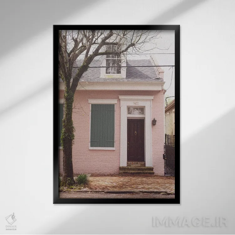 تابلو خانه کوچک صورتی، نیواورلئان، لوئیزیانا اثر آن هادک - نمای قابدار مشکی