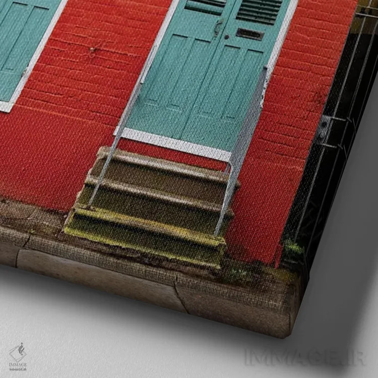 تابلو خانه قرمز محله فرانسوی، نیواورلئان، لوئیزیانا اثر آن هادک - نمای نزدیک بافت بوم