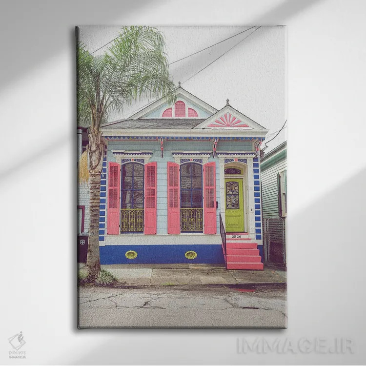 تابلو نیواورلئان رنگارنگ I اثر آن هادک - نمای روبهرو روی دیوار