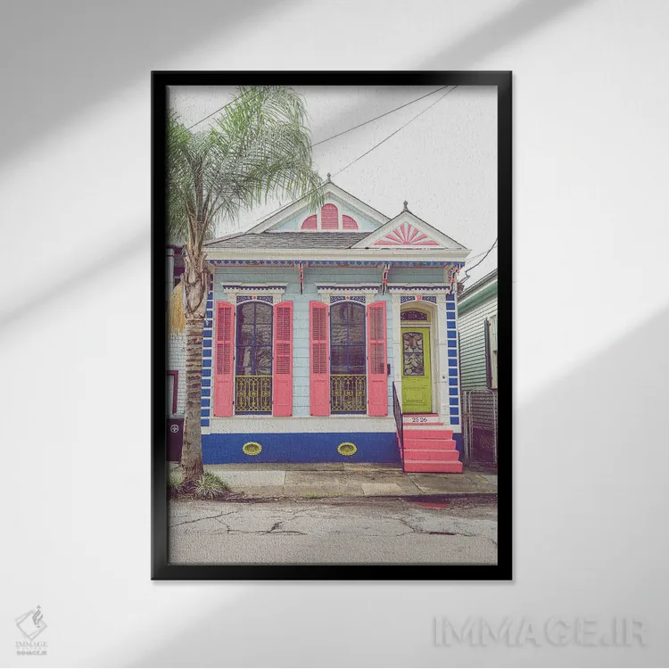 تابلو نیواورلئان رنگارنگ I اثر آن هادک - نمای قابدار مشکی