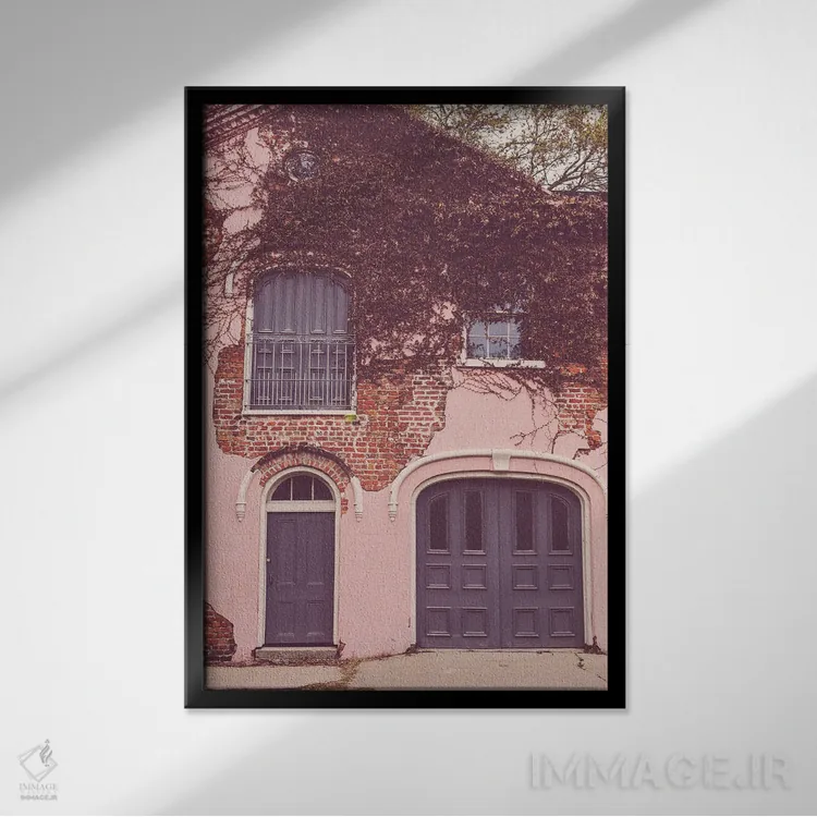 تابلو خانه کالسکه صورتی در منطقه باغ نیواورلئان اثر آن هادک - نمای قابدار مشکی