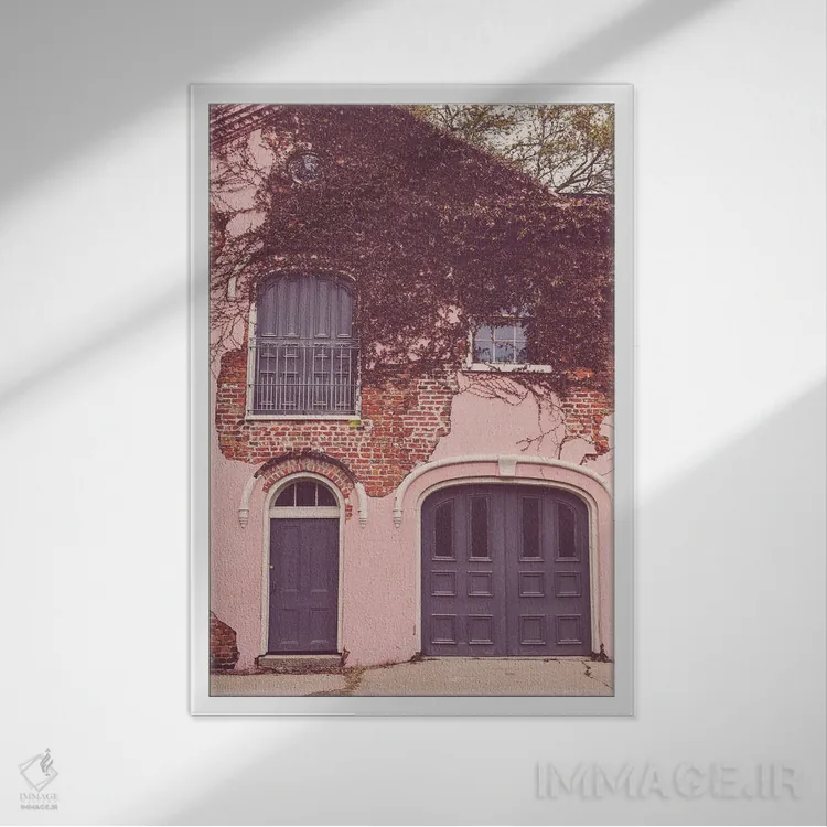 تابلو خانه کالسکه صورتی در منطقه باغ نیواورلئان اثر آن هادک - نمای قابدار سفید