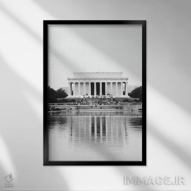 تابلو چاپ یادبود لینکلن اثر آن هادک - نمای قابدار مشکی