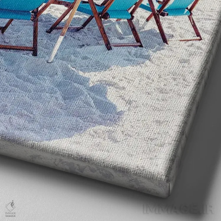 تابلو چترهای ساحل فلوریدا اثر آن هادک - نمای نزدیک بافت بوم