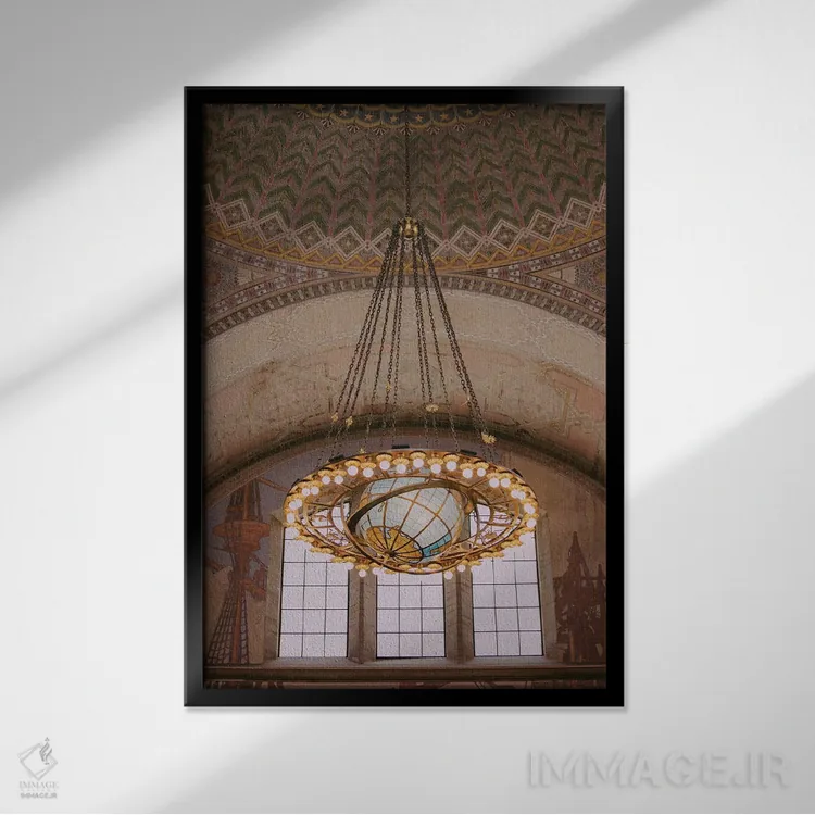 تابلو کتابخانه دکو اثر آن هادک - نمای قابدار مشکی