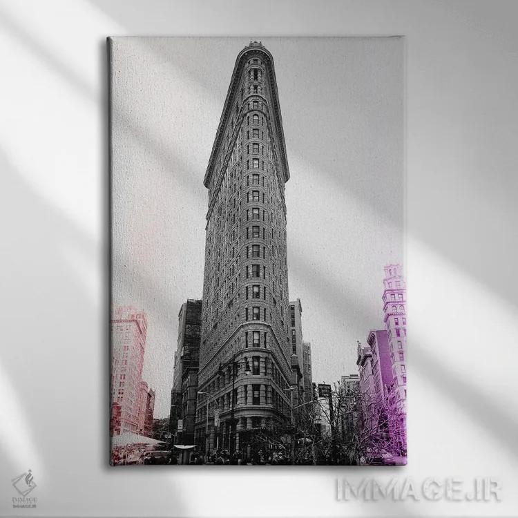 تابلو هنر پاپ نیویورک فلتآیرون اثر آن هادک - نمای روبهرو روی دیوار